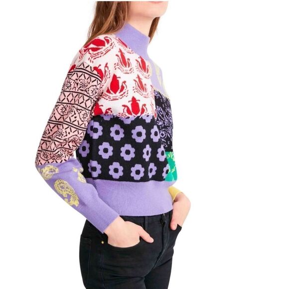 💜 Bb Dakota 💜 by Steve Madden Womens
Colorblock Print Mock Turtleneck Sweater - Picture 5 of 14